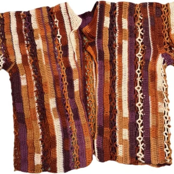 Handmade Crocheted Open Front Cardigan - Picture 2 of 3